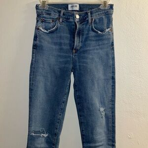 Agolde Sophie Blue Distressed Jeans size 27